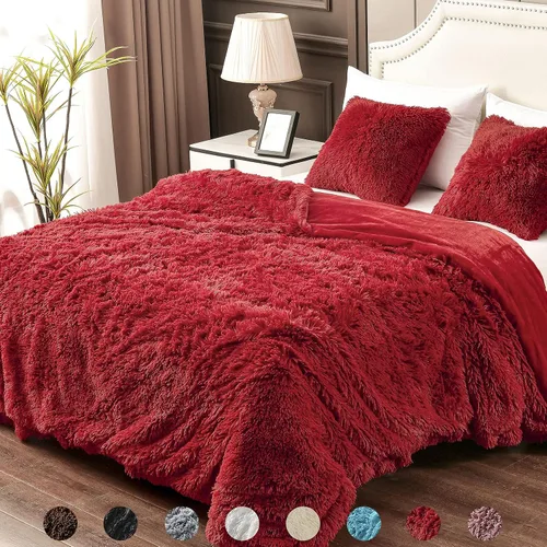 Vista 15 de YUSOKI manta de piel sintética extrasuave con pelos largos, transpirable, de 50 x 60 pulgadas, mullida, acogedora y cómoda, de microfibra de lujo