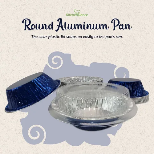 Vista 5 de KitchenDance - Mini moldes para tartas con tapas, latas de 5 pulgadas para tartas de primera calidad, mini moldes para pasteles con tapas para Azul