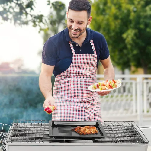 Vista 7 de Outvita Parrilla de carbón portátil, 39 x 12 x 28 pulgadas, parrilla plegable de acero inoxidable y ahumador para cocinar al aire libre, camping