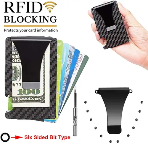Vista 2 de UpLook Tornillos de repuesto para cartera con clip de metal para kit de reparación de billetera de metal RFID