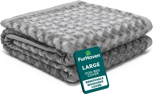 Vista 22 de Furhaven - Funda de repuesto para cama de perro resistente al agua, interior/exterior, con logo, Oxford Polycanvas, lavable - Castaño, jumbo plus
