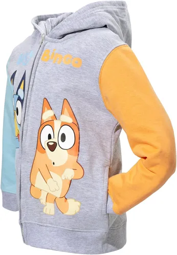 Vista 4 de Bluey & Bingo - Sudadera con capucha raglán con cremallera, Naranja
