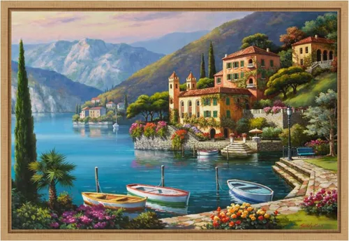 Vista 11 de Amanti Art Lienzo enmarcado para pared, 16 x 23 pulgadas, Villa Bella Vista de Sung Kim, lienzo enmarcado para pared, obras de arte de paisajes
