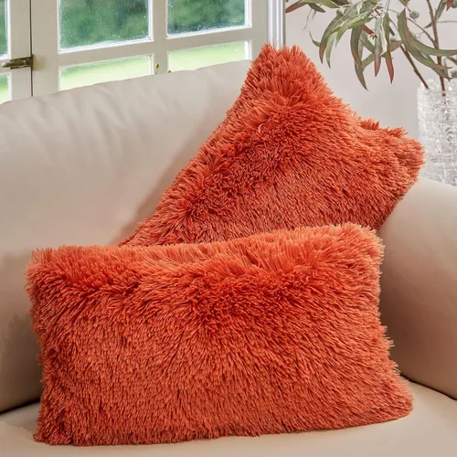 Vista 24 de Cheer Collection Almohadas Decorativas para Sofá y Cama, Almohadas Decorativas Suaves de Pelo Largo con Rellenos Incluidos, Acogedoras Almohadas