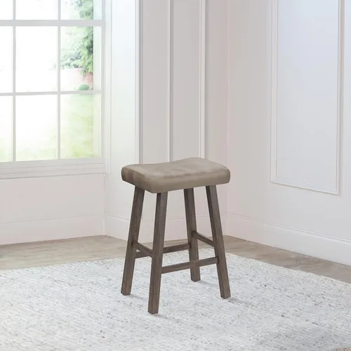 Vista 2 de Hillsdale Taburete para mostrador de sillín para muebles, gris rústico