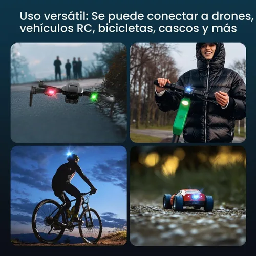 Vista 6 de Luz estroboscópica Holyton para dron, luz anticolisión, lámpara LED recargable para vuelo nocturno de dron FAA, compatible con DJI Mini 4 Pro, Avata