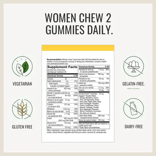 Vista 4 de Nature's Way ¡Alive! Más de 50 multivitaminas en gomitas para mujeres y hombres, vitaminas B, deliciosos sabores, 60 gomitas por botella