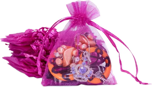 Vista 10 de TheDisplayGuys - Paquete de 48 bolsas de regalo de organza transparente negra de 2 x 2-3/4 pulgadas con cordón, bolsas de regalo para joyas, bolsas