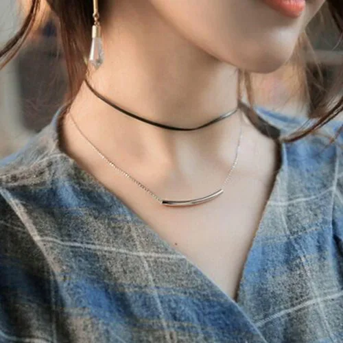 Vista 50 de LANG XUAN 2 piezas - Collar de amistad de mariposa, de la suerte, elefante, perla, circulo, collar con dije para mujer.