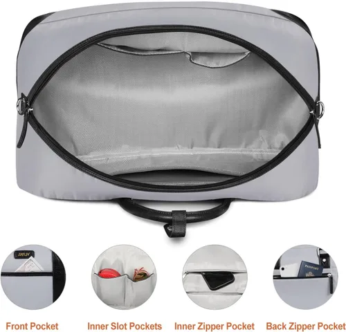 Vista 84 de IBFUN Bolsas de fin de semana para mujer, bolsa grande de lona para viaje, bolsa de viaje con compartimento para zapatos, 21 pulgadas, juego de 3