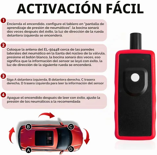 Vista 4 de Herramienta de Recuperación TPMS, Herramienta de Activación del Sensor de Presión de Neumáticos, EL-50449 TPMS Compatible con Ford/Lincoln/Mercury