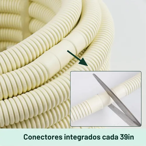 Vista 5 de Flehomo Manguera de drenaje universal de 50 pies para sistemas de bomba de calor de aire acondicionado mini split, tubo de drenaje de aire
