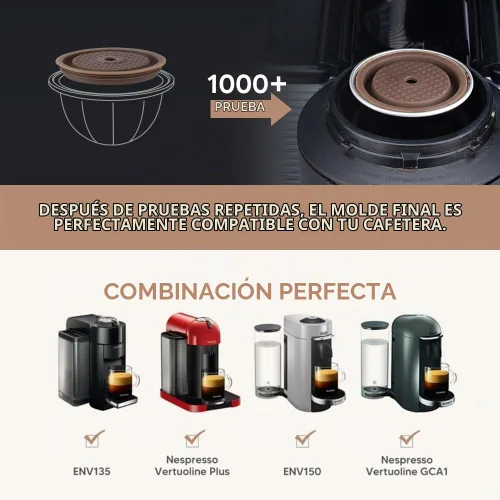 Vista 2 de Cápsulas Vertuo reutilizables 2 unidades + cápsulas Vertuoline recargables vacías - 80+150+7.8 fl oz cada 3 piezas para máquina de café Vertuoline