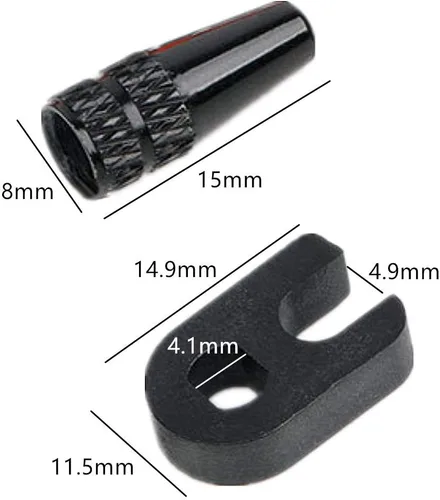 Vista 3 de 2 piezas de vástago de válvula Presta sin cámara, kit de vástago de válvula Presta de aleación súper ligera con herramienta de extracción de núcleo