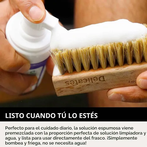 Vista 7 de Jason Markk Quick Clean & Suede - Kit de limpieza de 4 piezas, cepillo de gamuza y borrador de manchas, espuma lista para usar y cepillo delicado