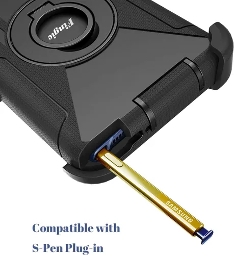 Vista 5 de Fingic Funda para Samsung Note 9, Note 9 para hombre, funda protectora híbrida 4 en 1, a prueba de golpes, resistente a prueba de golpes, funda