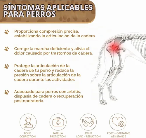 Vista 2 de Soporte de cadera para perro para displasia de cadera, soporte ajustable de cadera para perro con compresión específica, estabiliza