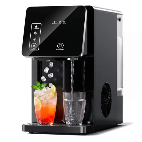 Vista 9 de Cowsar 2-in-1 Countertop Ice Maker Machine with Water Dispenser, Black