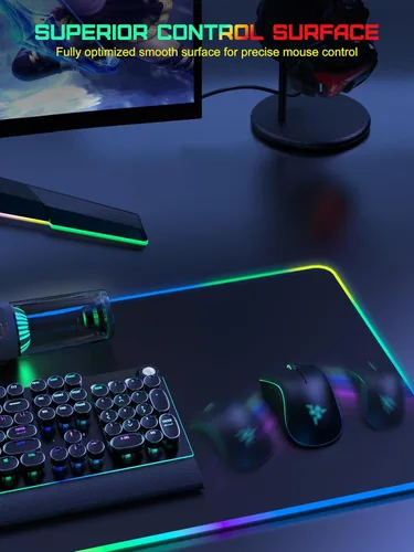Vista 5 de TopMade Alfombrilla de Mouse de Carga Inalámbrica, Alfombrilla de Mouse para Juegos RGB, Alfombrilla de Escritorio para Oficina en Casa, 31.5" x RGB