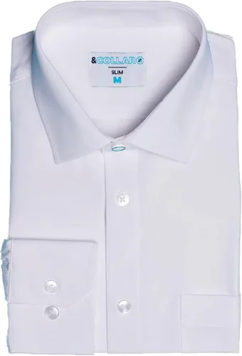 Vista 8 de &COLLAR Camisa de vestir de manga larga para hombre de alto rendimiento y ajuste atlético