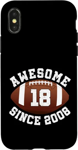 Vista 5 de Awesome Since 2008 18th Birthday Men Son American Football Case for iPhone 17