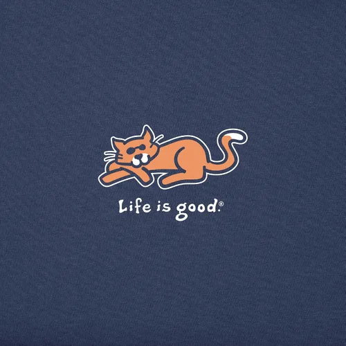 Vista 4 de Life is Good Camiseta vintage con estampado de gato para mujer