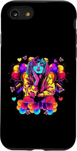 Vista 13 de iPhone 15 Streetwear synthwave 80s 90s retro anime Emo clown fashion Case