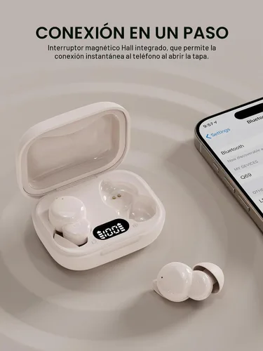 Vista 3 de Auriculares para dormir, audífonos para dormir de lado, pequeños auriculares invisibles para dormir, cómodos bloqueo de ruido, auriculares