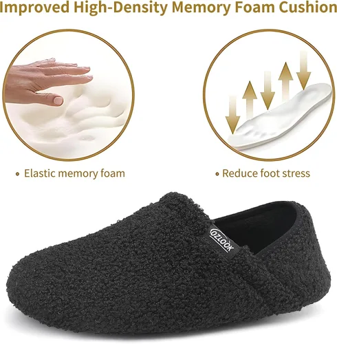 Vista 2 de OZLOOK Slippers for Women Men, Mens Womens House Slippers, Fuzzy Slippers Memory Foam Warm Curly Fur Indoor