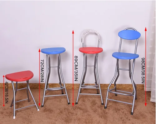 Vista 8 de Taburete de bar plegable de 28 pulgadas con respaldo, taburete plegable portátil Counter Height Foldable Stool,Tall Bar Stools for Outdoor Camping