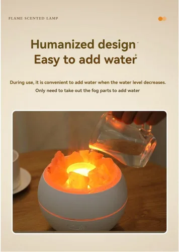 Vista 8 de Humidificador de luz LED de piedra de sal USB aromaterapia luz nocturna niebla humidificador de aire para dormitorio, hogar, escritorio y oficina