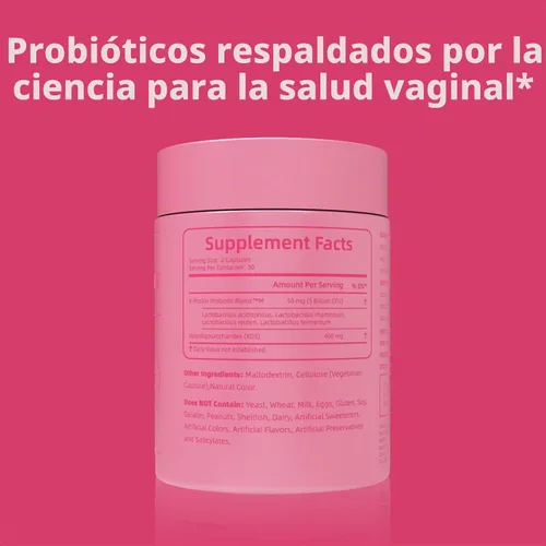Vista 4 de Sykik Probióticos vaginales para mujer con prebióticos y mezcla de lactobacillus, equilibrio de pH, 60