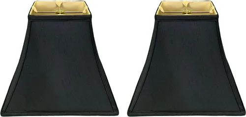 Vista 11 de Royal Designs pantalla básica para lámpara, diseño de campana cuadrada, Oro Antiguo, 6 x 12 x 10.5 pulgadas