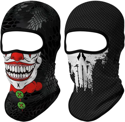 Vista 11 de Pasamontañas 3D, máscara de cara completa, resistente al viento, máscara de esquí con calavera táctica para motocicleta, ciclismo, Halloween 4