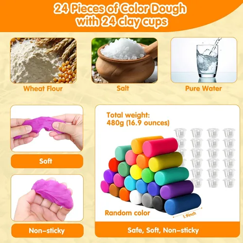 Vista 6 de EagleGrove Juegos de masa para niños de 4 a 8 años, artes y manualidades para niños de 4, 5, 6, 7, 8, 9, 10 años, kits de creaciones de cocina