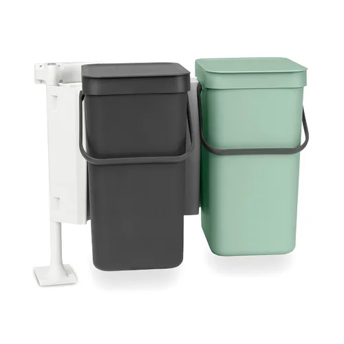 Vista 16 de Brabantia Sort & Go Cubo de Reciclaje 3.2 Galones (Verde Jade) Cubo de Basura de Plástico Eficiente en Espacio con Asa, Tapa Removible y Que