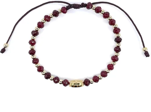 Vista 47 de St Benedict Coin and Natural Round Red Coral Beads Adjustable Bracelet for Women