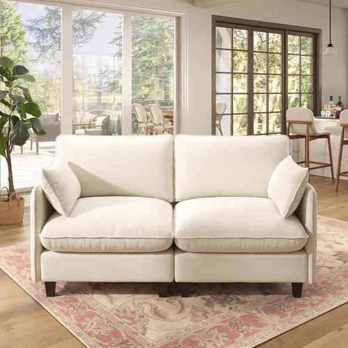 Vista 14 de WorthFurni Sofá modular modular de 105 pulgadas con asiento profundo, sofá nube en forma de L con cojines de gran tamaño y otomanas móviles, sofás
