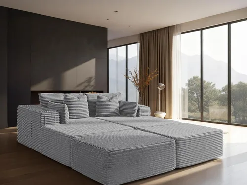 Vista 98 de Sofá modular de gran tamaño de 108 pulgadas, cómodo sofá deshuesado en forma de U para sala de estar, asientos extra profundos, sin montaje, sofá