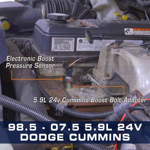 Vista 2 de Adaptador de perno turbo GlowShift Compatible con Dodge Ram 2500 3500 Cummins Diesel de 5.9L de 24 válvulas 1998.5-2007.5 - Se instala