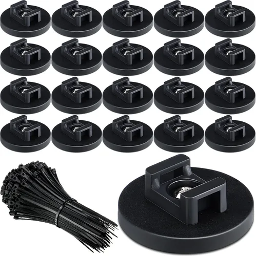 Vista 14 de Yookeer 120 piezas de soporte magnético para cables, multiusos, bases magnéticas de gestión de cables con cremallera resistente, montaje de bridas