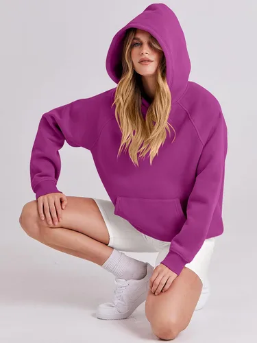 Vista 122 de ANRABESS - Sudaderas con capucha para mujer, sobre talla, de vellón de manga larga, modelo de 2024, para otoño