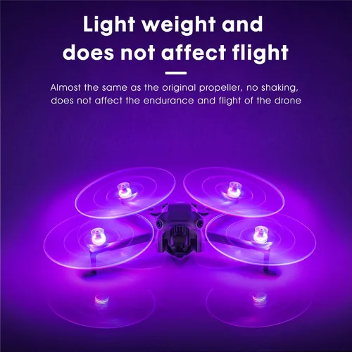 Vista 5 de Mini 4/3 hélices de repuesto de luces LED de repuesto para DJI Mini 3/4 Fly More Combo Plus Drone (2 pares)
