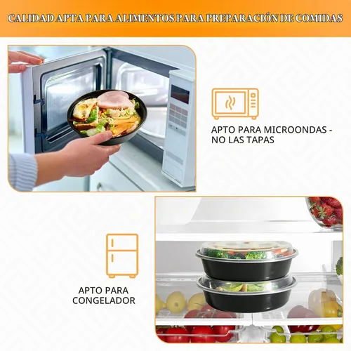 Vista 6 de MUCHII Paquete de 50 recipientes de preparación de comidas, cuencos