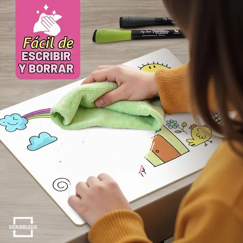 Vista 9 de Scribbledo - Pizarras de borrado en seco para estudiantes, paquete de 12