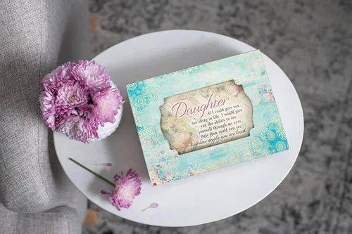 Vista 6 de Cottage Garden Daughter You are Loved Aqua Medallion Decoupage Caja de música Plays You are My Sunshine