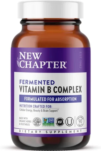 Vista 8 de New Chapter Complejo de vitamina B, complejo de vitamina B fermentada, orgánico, uno diario con hierbas integrales + maca adaptogénica para energía