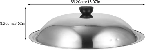 Vista 3 de Angoily Tapa de olla de acero inoxidable, cubierta de salpicaduras de aceite para cocinar, herramienta de cocina para retener el calor y evitar