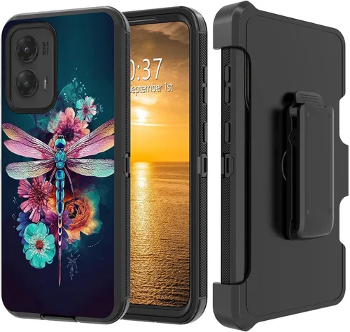 Vista 9 de Funda para Moto G Stylus 5G 2023 con funda de clip para cinturón y soporte, resistente de doble capa, resistente a prueba de golpes, para Motorola