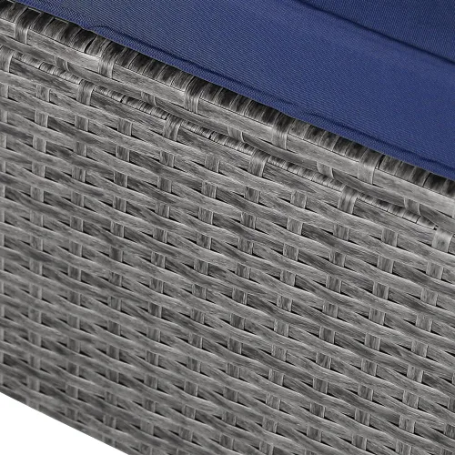 Vista 7 de Patiorama Silla Tumbona de Patio al Aire Libre, Elegante Silla Tumbona Reclinable Ajustable de Ratán para Piscina con Cojín, Mimbre de PE Gris